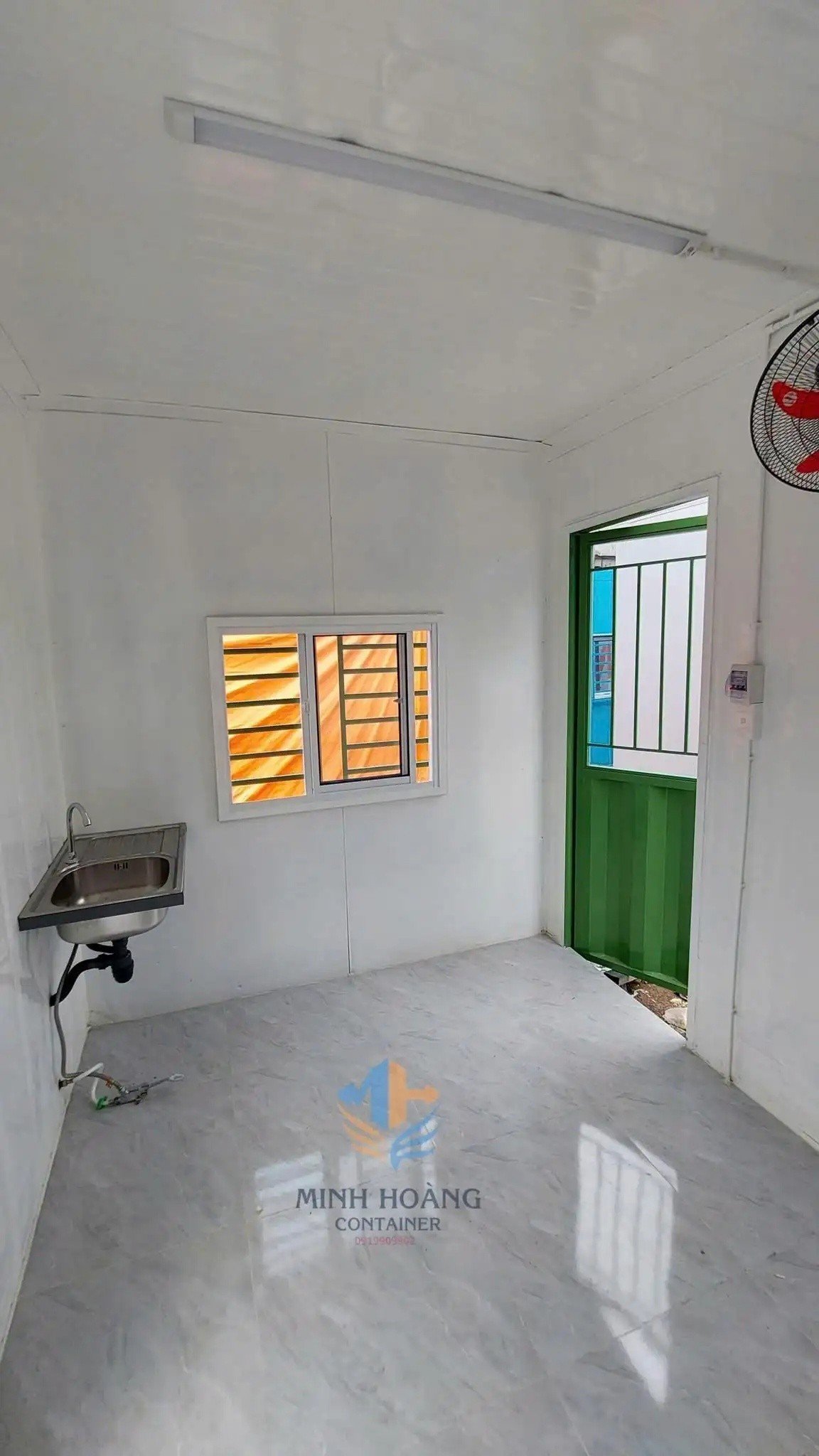 Container văn phòng 10 feet xanh lá